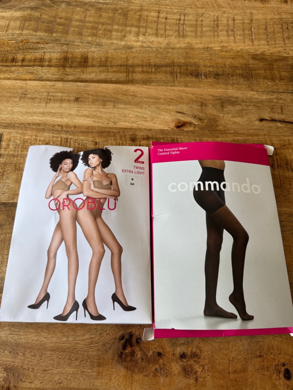 Oroblu & Commando Sheer Tights Duo - Nude small and medium